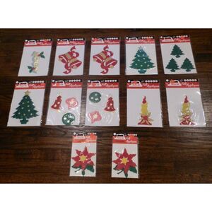 Vintage Walco Press-On Christmas Felt Appliques Lot of 12 NEW